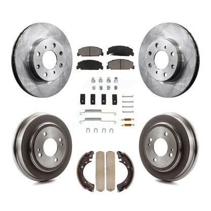 Rotors de frein à disque avant et arrière, plaquettes en céramique et Kit de tambour (7 pièces) pour Honda Civic