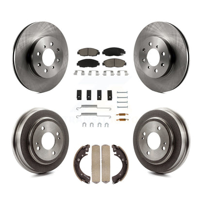 Rotors de frein à disque avant et arrière, Kit de tambour à tampons en céramique (7 pièces) pour Honda Civic Acura E