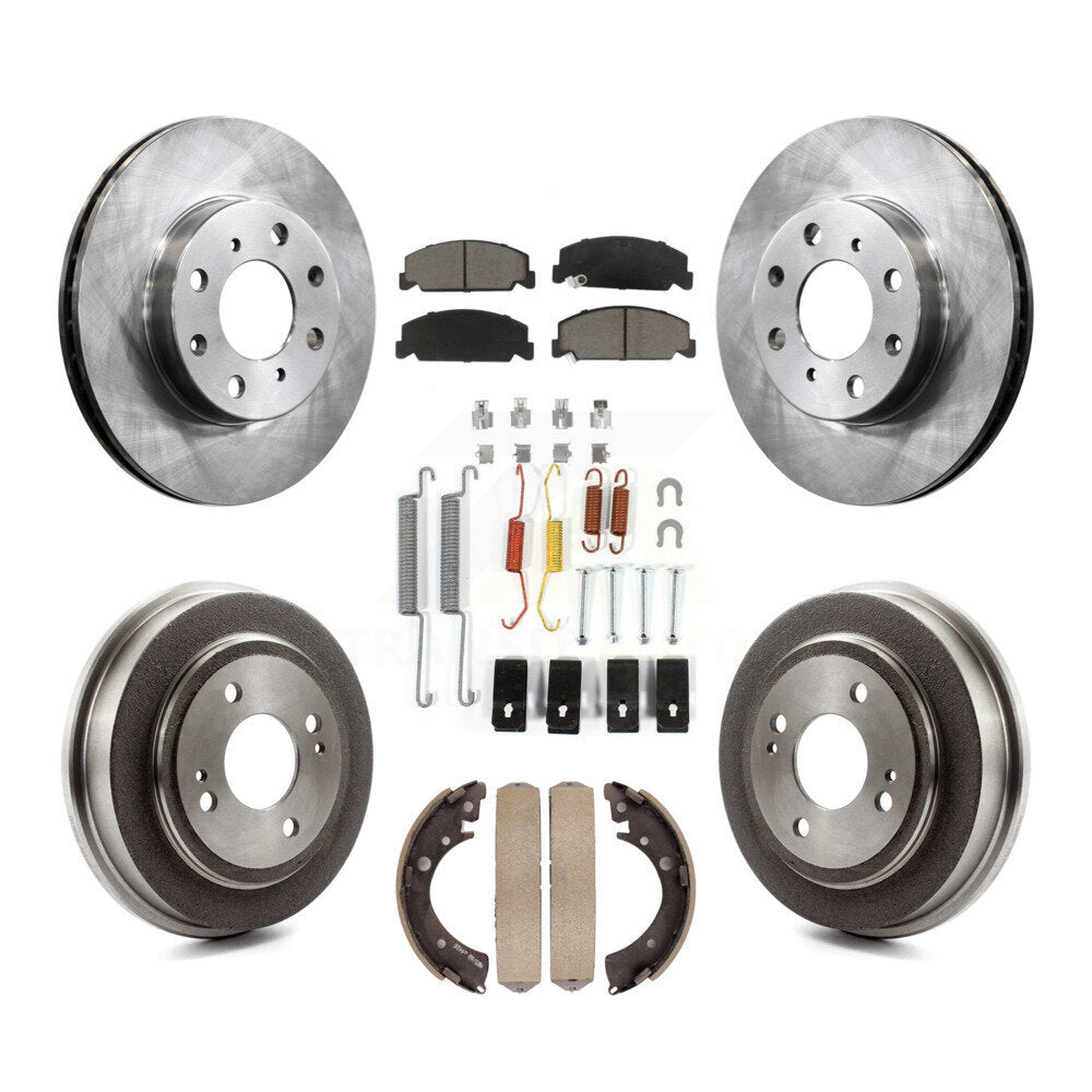 Rotors de frein à disque avant et arrière, plaquettes en céramique et Kit de tambour (7 pièces) pour Honda Civic