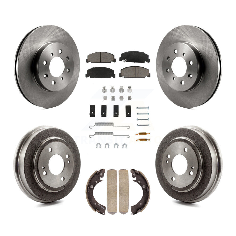Rotors de frein à disque avant et arrière, plaquettes en céramique et Kit de tambour (7 pièces) pour Honda Civic