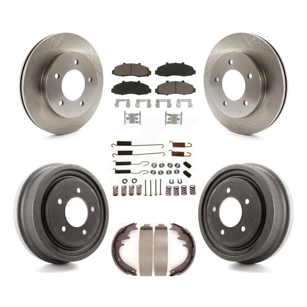 Rotors de frein à disque avant et arrière, plaquettes en céramique et Kit de tambour (7 pièces) pour Ford F-150 4WD