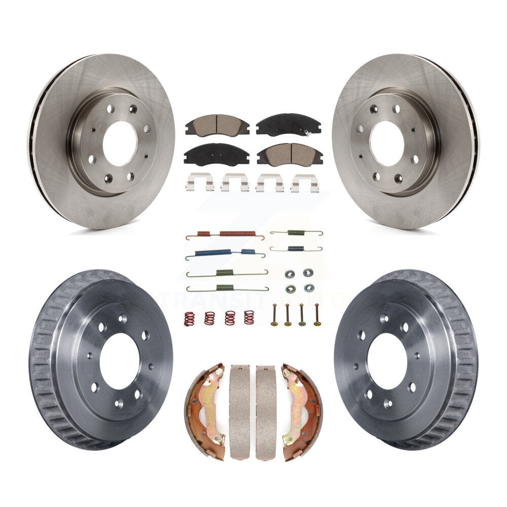 Rotors de frein à disque avant et arrière, plaquettes en céramique et Kit de tambour (7 pièces) pour Kia Spectra
