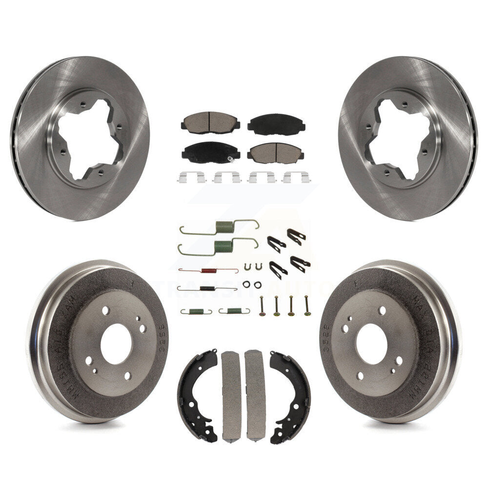 Rotors de frein à disque avant et arrière, plaquettes en céramique et Kit de tambour (7 pièces) pour Honda Accord