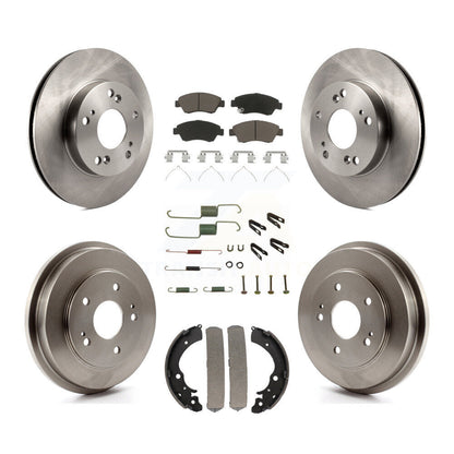Rotors de frein à disque avant et arrière, plaquettes en céramique et Kit de tambour (7 pièces) pour Honda Civic