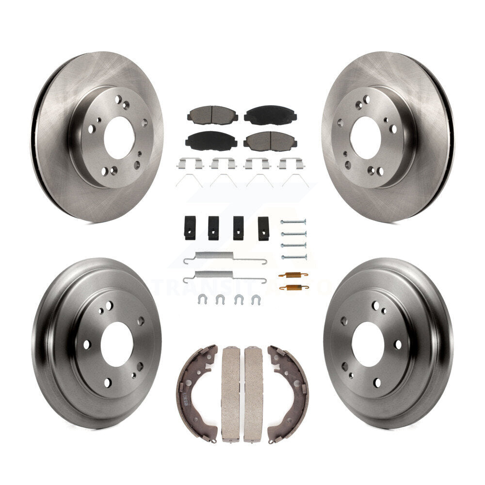 Rotors de frein à disque avant et arrière, plaquettes en céramique et Kit de tambour (7 pièces) pour Honda Civic