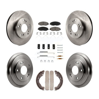 Rotors de frein à disque avant et arrière, plaquettes en céramique et Kit de tambour (7 pièces) pour Honda Civic