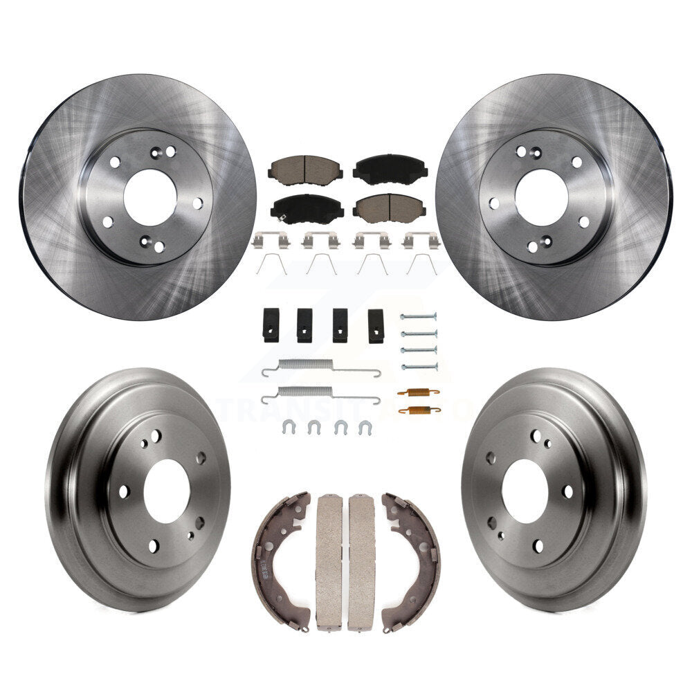 Rotors de frein à disque avant et arrière, plaquettes en céramique et Kit de tambour (7 pièces) pour Honda Civic