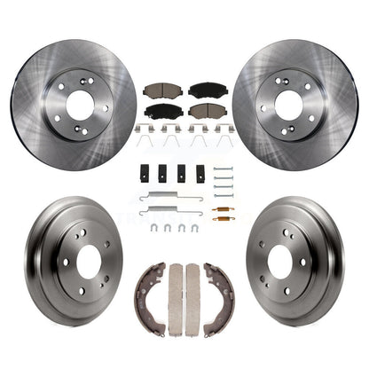Rotors de frein à disque avant et arrière, plaquettes en céramique et Kit de tambour (7 pièces) pour Honda Civic