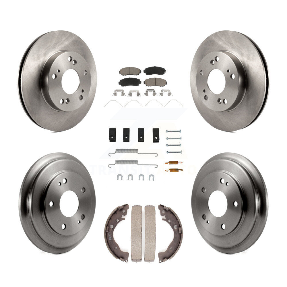 Rotors de frein à disque avant et arrière, plaquettes en céramique et Kit de tambour (7 pièces) pour Honda Civic