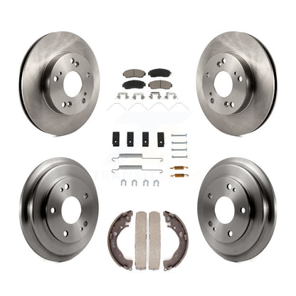 Rotors de frein à disque avant et arrière, plaquettes en céramique et Kit de tambour (7 pièces) pour Honda Civic