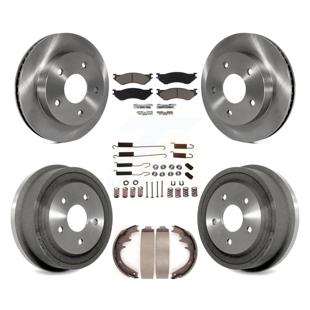 Kit de plaquettes et de tambour en céramique pour rotor de frein avant et arrière (7 pièces) pour Dodge Ram 1500 RW 00-01