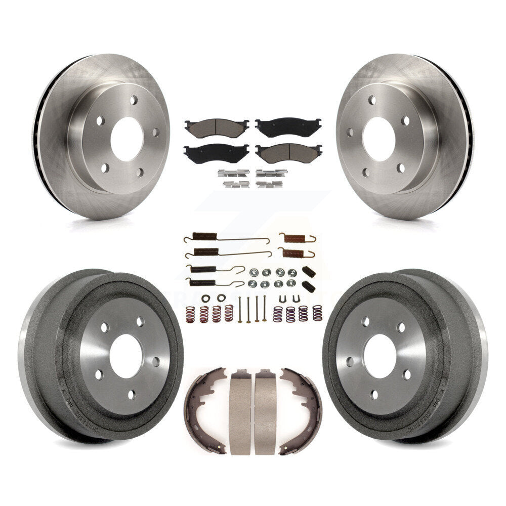 Kit de plaquettes et de tambour en céramique pour Rotor de frein avant et arrière (7 pièces) pour Dodge Ram 1500 4W 00-01