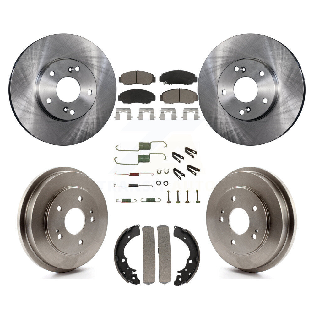 Rotors de frein à disque avant et arrière, Kit de tampons et de tambour en céramique (7 pièces) pour Honda Civic Accor