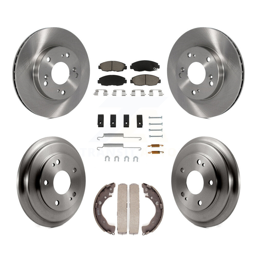Rotors de frein à disque avant et arrière, plaquettes en céramique et Kit de tambour (7 pièces) pour Honda Civic