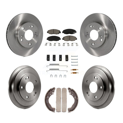 Rotors de frein à disque avant et arrière, plaquettes en céramique et Kit de tambour (7 pièces) pour Honda Civic