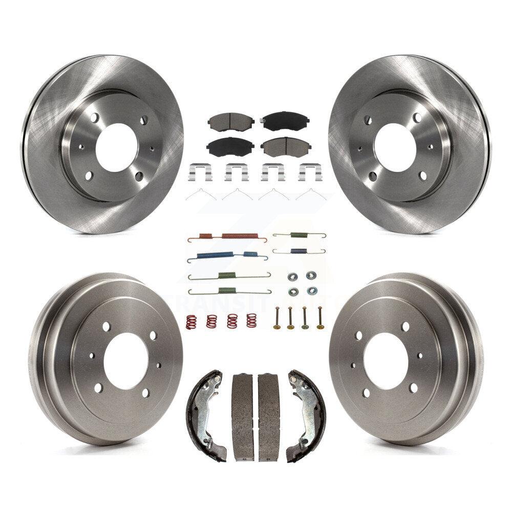 Rotors de frein à disque avant et arrière, plaquettes en céramique et Kit de tambour (7 pièces) pour Hyundai Elantr