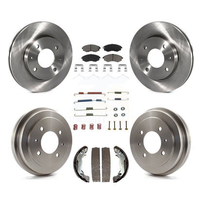 Rotors de frein à disque avant et arrière, plaquettes en céramique et Kit de tambour (7 pièces) pour Hyundai Elantr