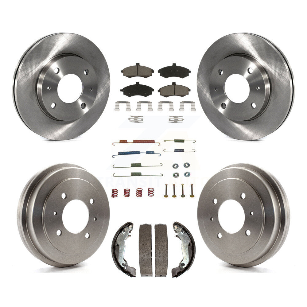 Rotors de frein à disque avant et arrière, plaquettes en céramique et Kit de tambour (7 pièces) pour Hyundai Elantr