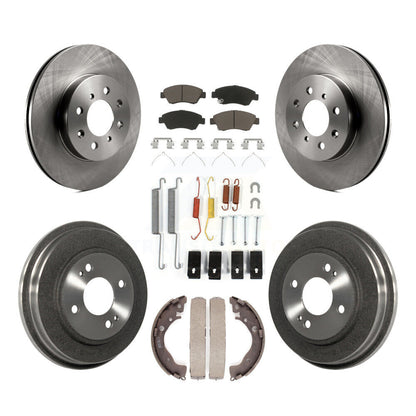Rotors de frein à disque avant et arrière, plaquettes en céramique et Kit de tambour (7 pièces) pour Honda Fit
