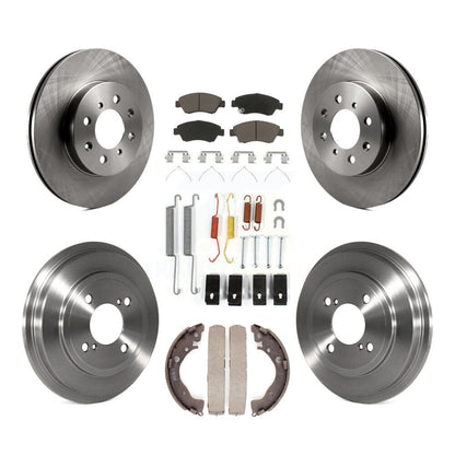 Rotors de frein à disque avant et arrière, plaquettes en céramique et Kit de tambour (7 pièces) pour Honda Fit