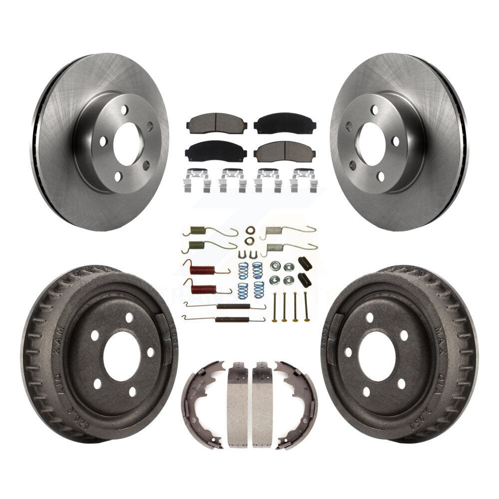 Rotors de frein avant et arrière, Kit de tampons et de tambour en céramique (7 pièces) pour Ford Ranger Mazda B400