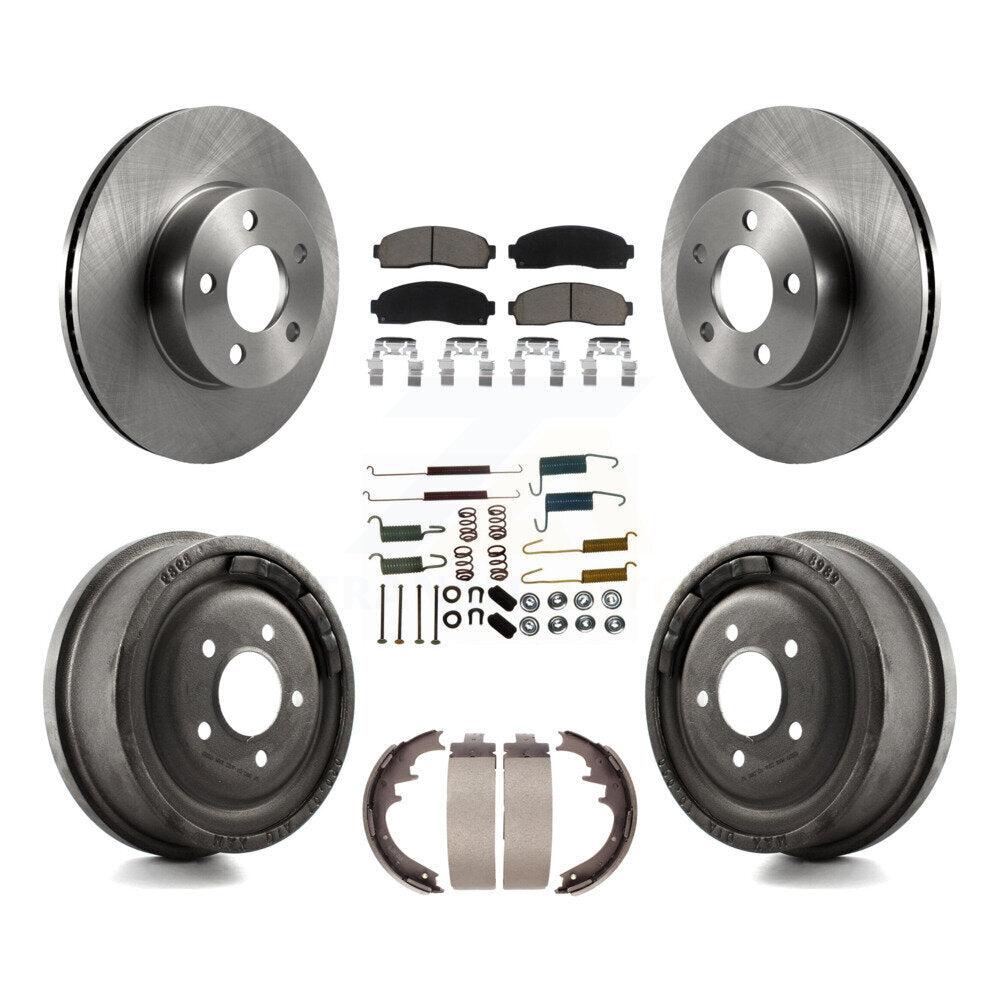 Rotors de frein avant et arrière, Kit de tampons et de tambour en céramique (7 pièces) pour Ford Ranger Mazda B400