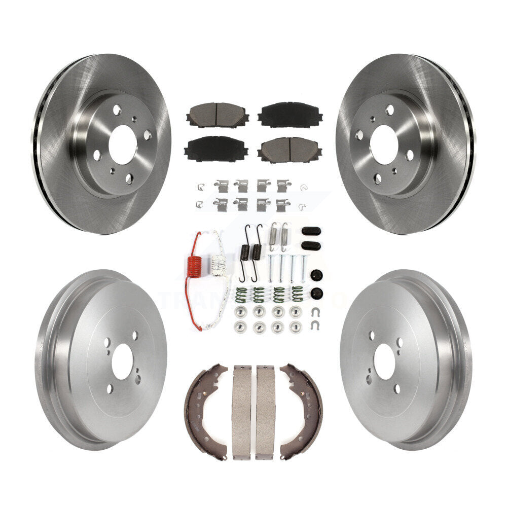 Rotors de frein avant et arrière, Kit de tampons et de tambour en céramique (7 pièces) pour Toyota Prius C Scion i