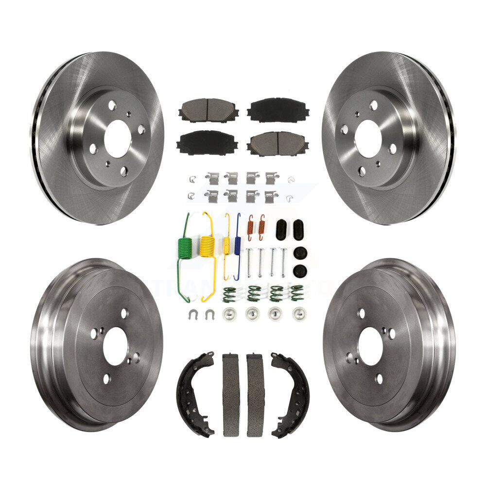 Rotors de frein à disque avant et arrière, plaquettes en céramique et Kit de tambour (7 pièces) pour Toyota Yaris