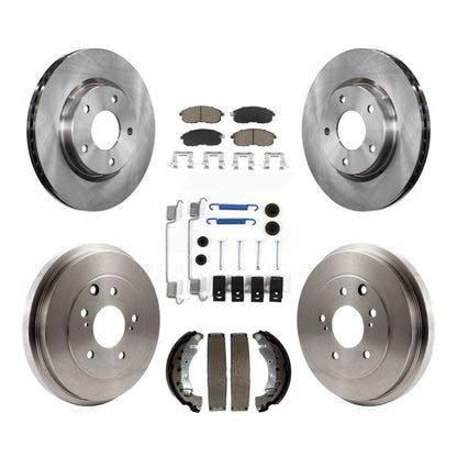 Rotors de frein à disque avant et arrière, plaquettes en céramique et Kit de tambour (7 pièces) pour Nissan Sentra
