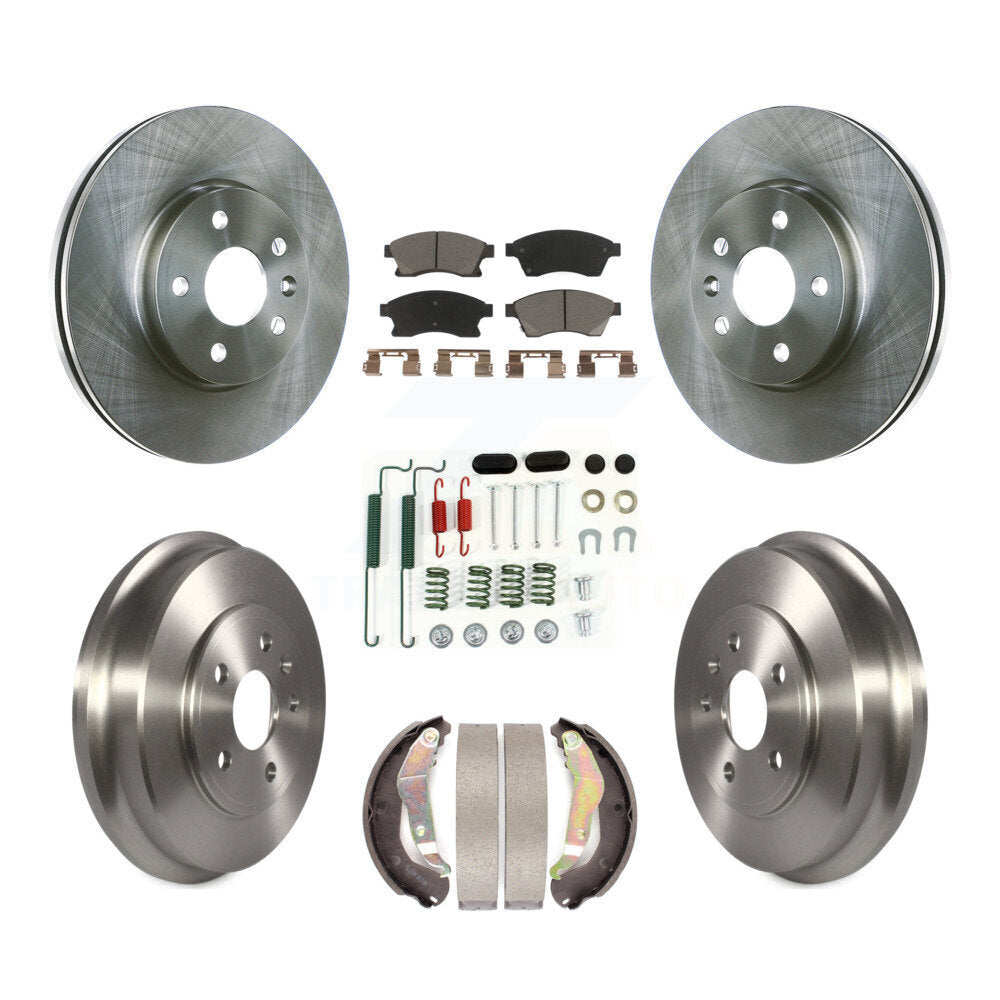 Rotors de frein à disque avant et arrière, plaquettes en céramique et Kit de tambour (7 pièces) pour Chevrolet Soni