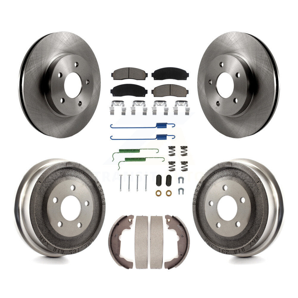 Rotors de frein à disque avant et arrière, Kit de tambour à tampons en céramique (7 pièces) pour Saturn Vue Chevrole