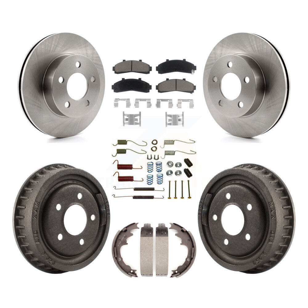 Rotors de frein avant et arrière, Kit de tampons et de tambour en céramique (7 pièces) pour Ford Ranger Mazda B400