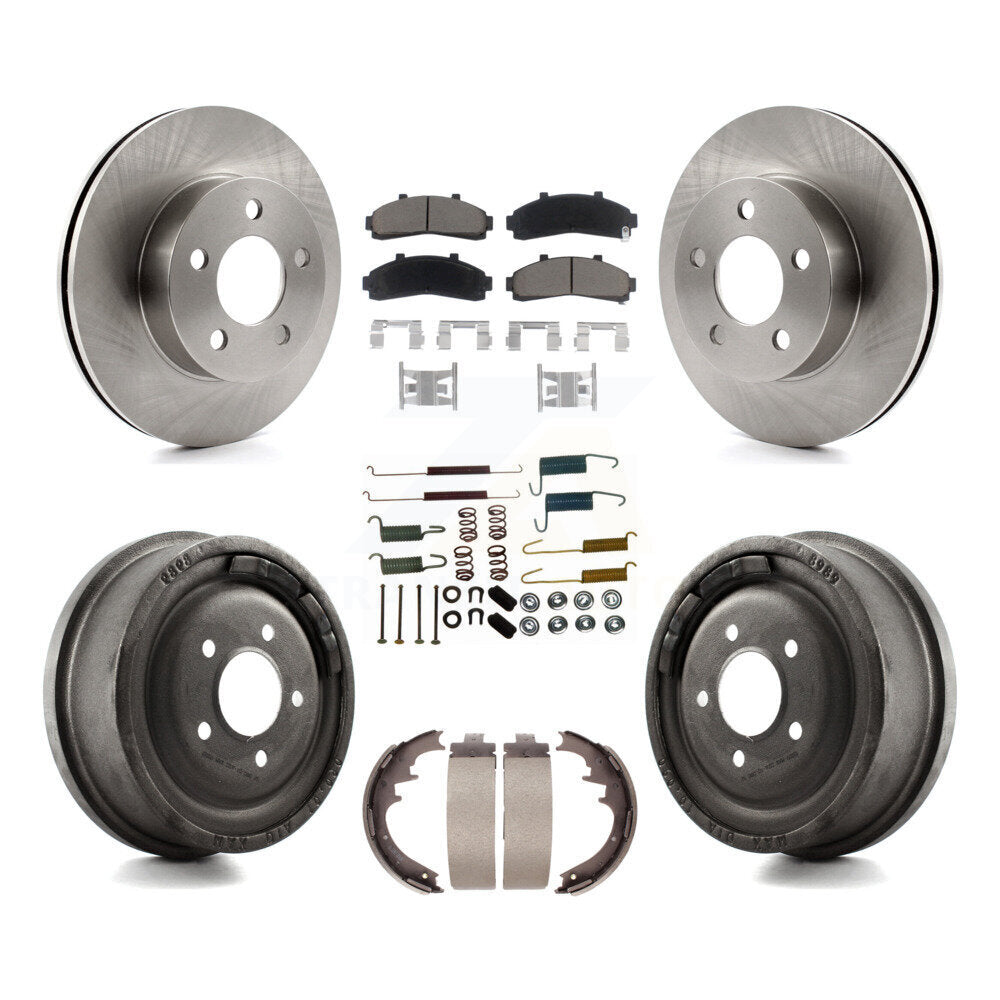 Rotors de frein avant et arrière, Kit de tampons et de tambour en céramique (7 pièces) pour Ford Ranger Mazda B400