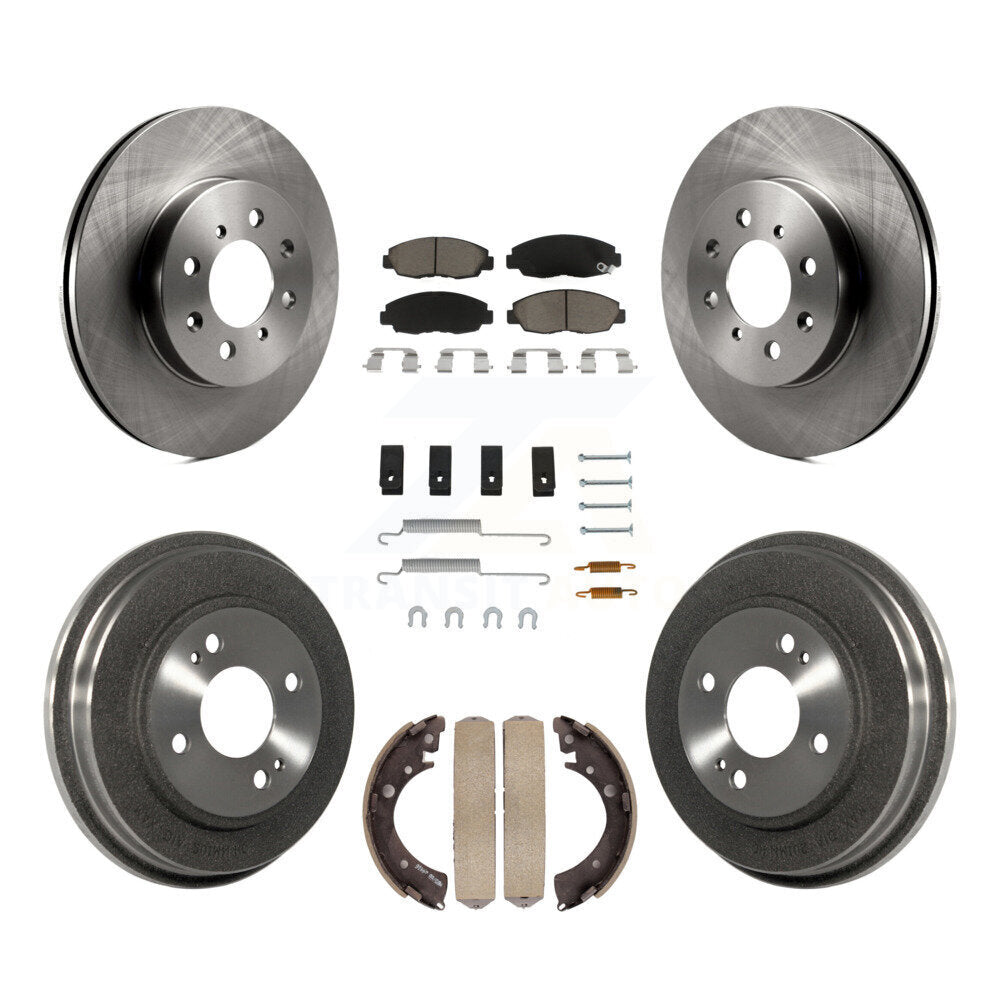 Rotors de frein à disque avant et arrière, plaquettes en céramique et Kit de tambour (7 pièces) pour Honda Civic