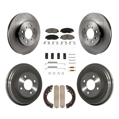 Rotors de frein à disque avant et arrière, plaquettes en céramique et Kit de tambour (7 pièces) pour Honda Civic