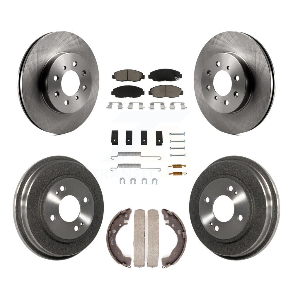 Rotors de frein à disque avant et arrière, plaquettes en céramique et Kit de tambour (7 pièces) pour Honda Insight