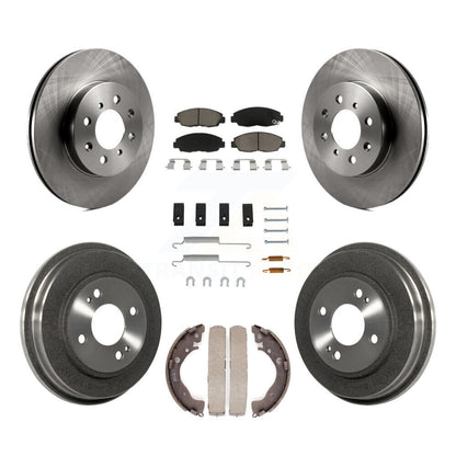 Rotors de frein à disque avant et arrière, plaquettes en céramique et Kit de tambour (7 pièces) pour Honda Insight