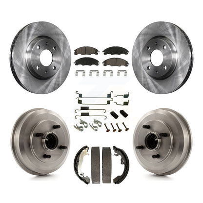 Rotors de frein à disque avant et arrière, plaquettes en céramique et Kit de tambour (7 pièces) pour Ford Focus