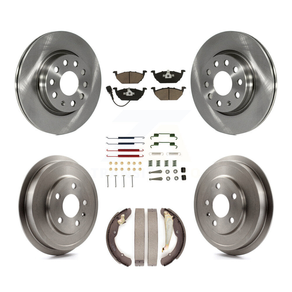 Rotors de frein à disque avant et arrière, tampons en céramique et Kit de tambour (7 pièces) pour Volkswagen Jett