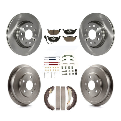 Rotors de frein à disque avant et arrière, tampons en céramique et Kit de tambour (7 pièces) pour Volkswagen Jett