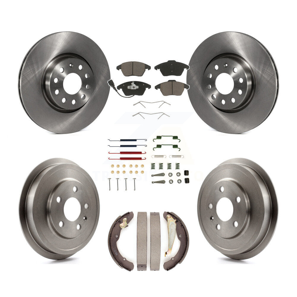 Rotors de frein à disque avant et arrière, tampons en céramique et Kit de tambour (7 pièces) pour Volkswagen Jett