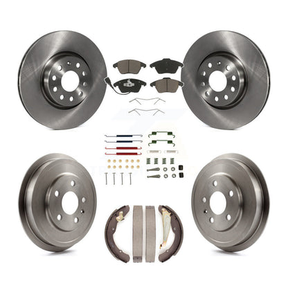 Rotors de frein à disque avant et arrière, tampons en céramique et Kit de tambour (7 pièces) pour Volkswagen Jett