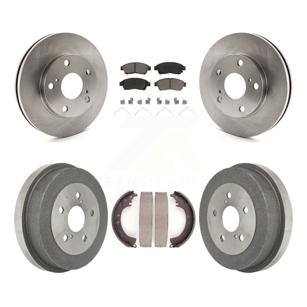 Rotors de frein à disque avant et arrière, plaquettes en céramique et Kit de tambour pour Toyota Camry 2,2 l