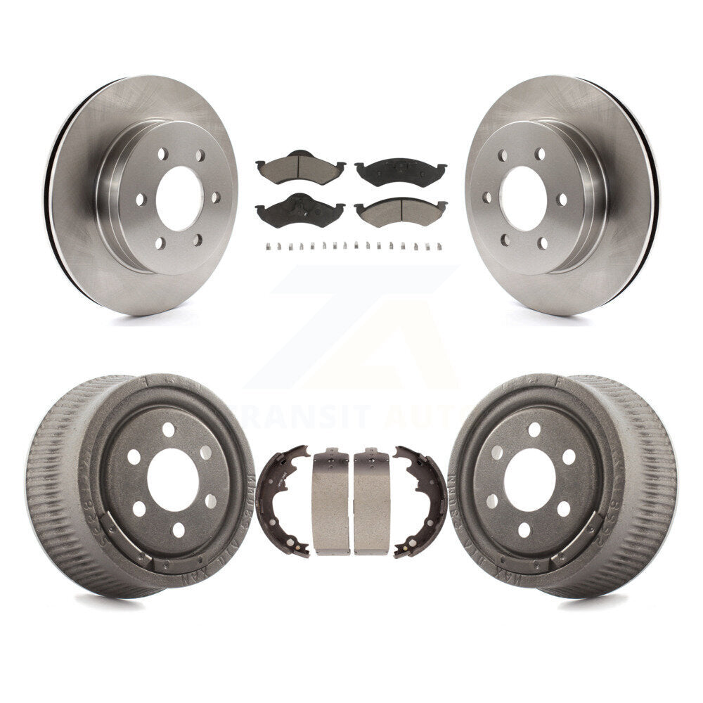 Rotors de frein à disque avant et arrière, plaquettes en céramique et Kit de tambour pour Dodge Dakota