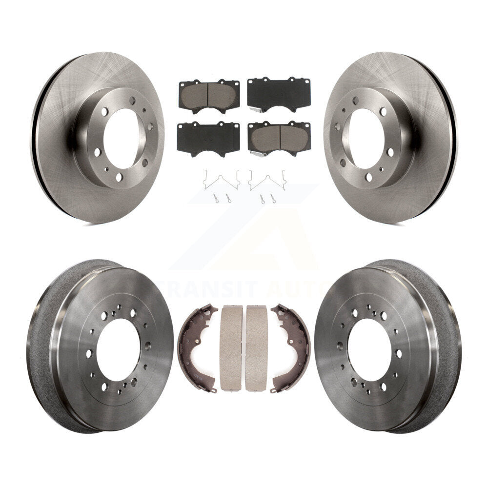 Rotors de frein à disque avant et arrière, plaquettes en céramique et Kit de tambour pour Toyota Tacoma