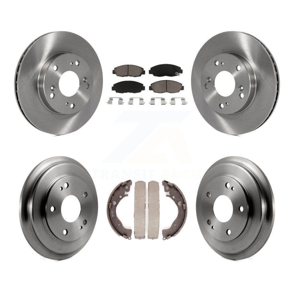 Rotors de frein à disque avant et arrière, plaquettes en céramique et Kit de batterie pour Honda Civic