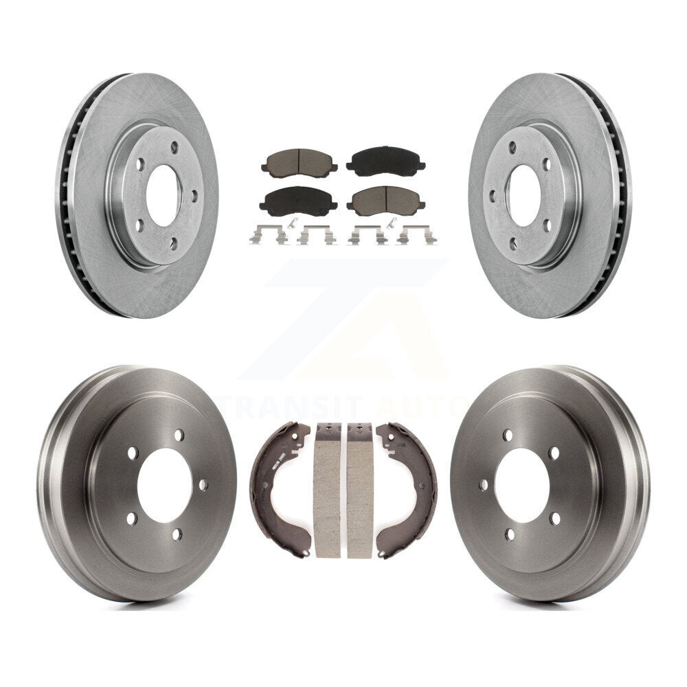 Rotors de frein à disque avant et arrière, plaquettes en céramique et Kit de tambour pour Dodge Caliber