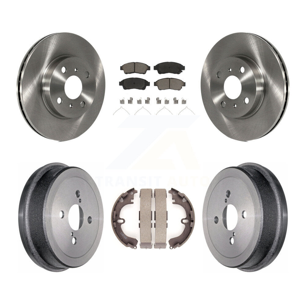 Rotors de frein à disque avant et arrière, Kit de tampons et de tambour en céramique pour Toyota Corolla Geo Priz