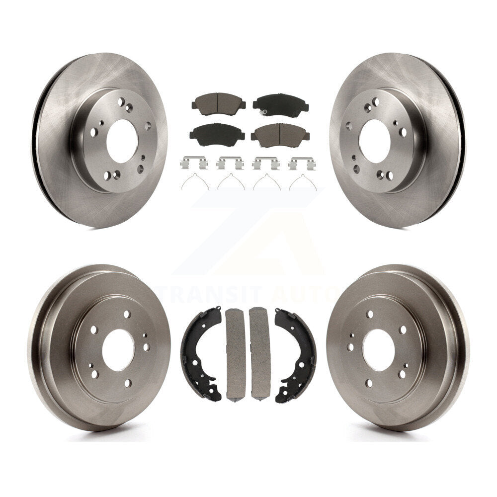 Rotors de frein à disque avant et arrière, plaquettes en céramique et Kit de batterie pour Honda Civic