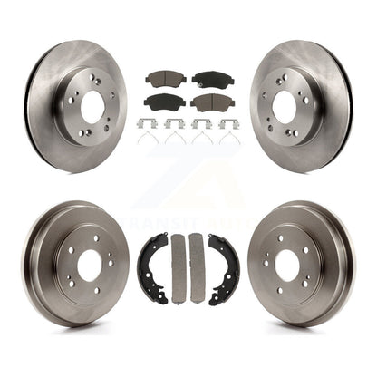 Rotors de frein à disque avant et arrière, plaquettes en céramique et Kit de batterie pour Honda Civic